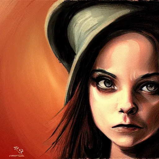 Image similar to young witch christina ricci, art by julia razumova