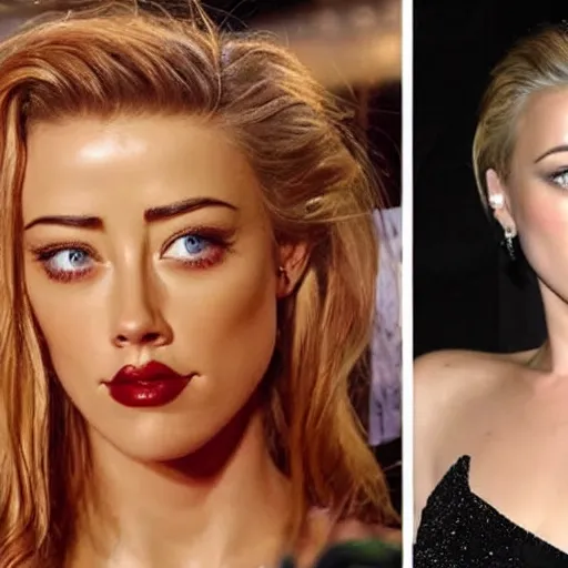 Image similar to a [ gourd ] carved shaped to look like ( amber heard ) face hybrid intercross