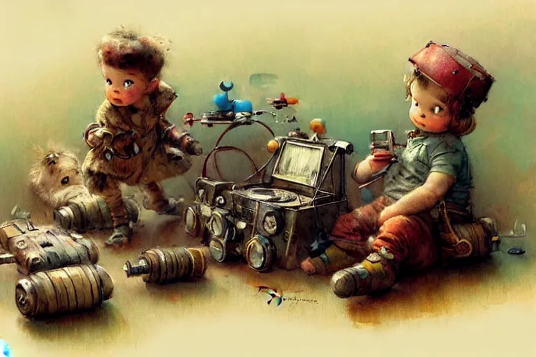 Image similar to adventurer ( ( ( ( ( 1 9 5 0 s retro future living room. muted colors. toys laying around ) ) ) ) ) by jean baptiste monge, chrome red