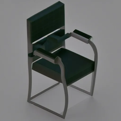 Image similar to 3 d object of chair rendered in isometric in 3 d game, isometric art, centralised, mohamed chahin, blender cycles render, solid colours material, no background and shadows