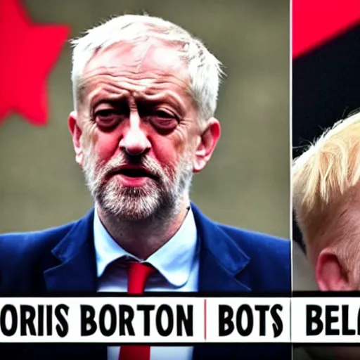 Prompt: comrade corbyn battles boris johnson