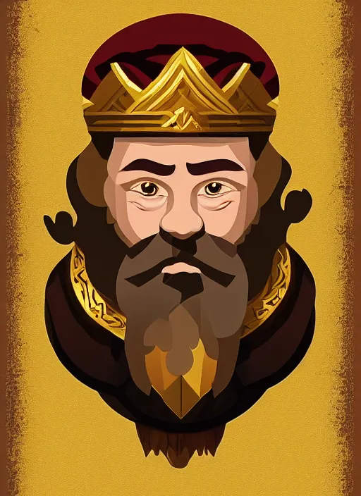 Image similar to dwarf fighter king, gold, exquisite details, white background, by studio muti