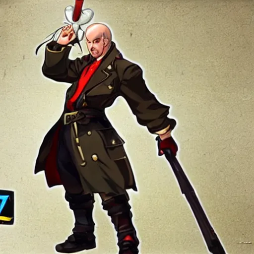 Prompt: alexander lukashenko as a character in guilty gear strive game.