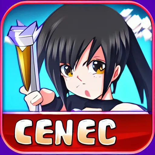 Prompt: anime pencil as clash of clans app icon