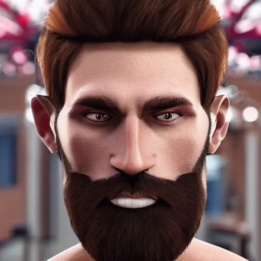 prompthunt: strong giga chad attractive man face symettry brown