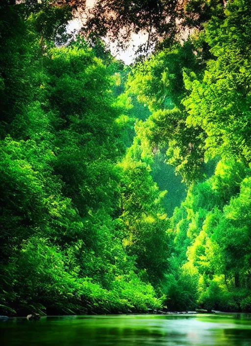 Image similar to beautiful summer season photography trees and river award winning cinematography