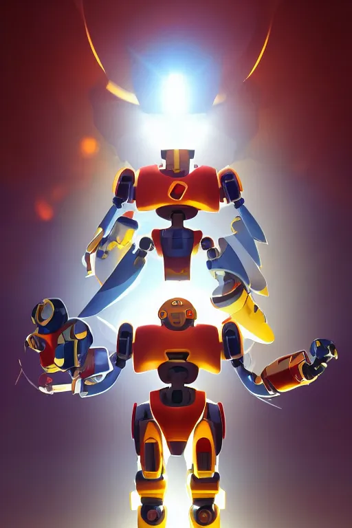 Image similar to metabots medabots medarotto medarot robot minimalist comics, behance hd by jesper ejsing, by rhads, makoto shinkai and lois van baarle, ilya kuvshinov, rossdraws global illumination ray tracing hdr radiating a glowing aura