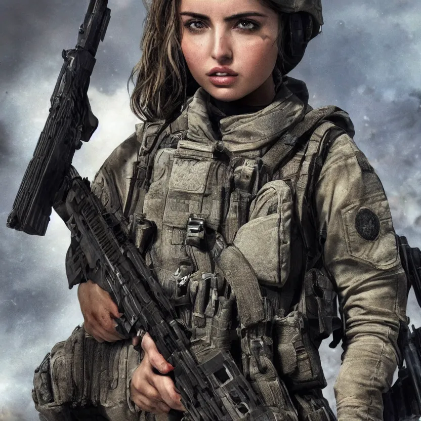 Prompt: ana de armas as a call of duty character