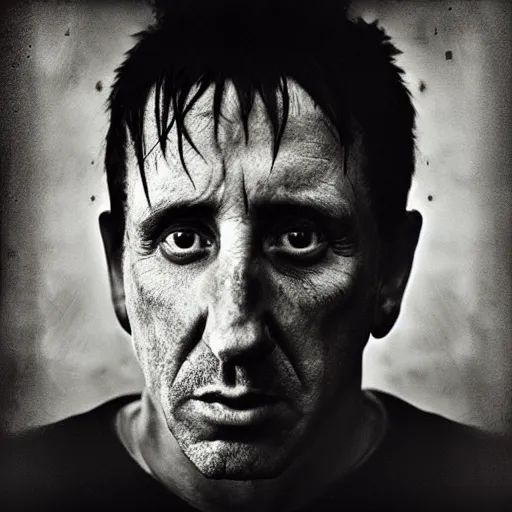 Image similar to portrait of trent reznor with long hair as a zombie by lee jeffries, award winning, sony a 7 r