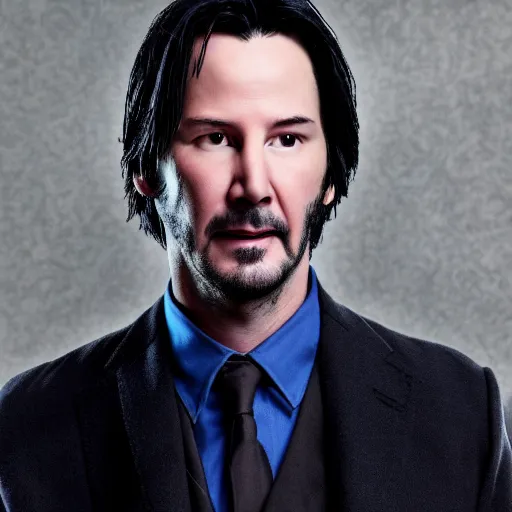 Prompt: portrait of Keanu reeves as 10th Doctor Who in the TARDIS, Photo, High details, 8k