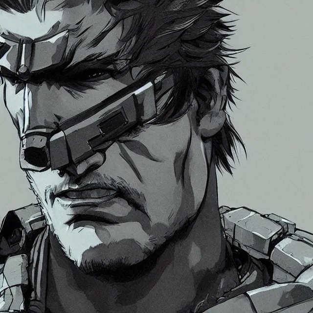 Image similar to solid snake from metal gear solid as a shrek, detailed, dark art, artstation, illustration, soft lighting, yoji shinkawa style