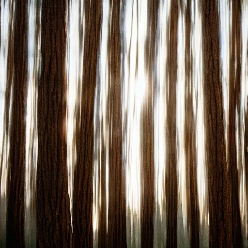 Prompt: long exposure photograph of eucalyptus trees, strong wind, back light, dslr, photographed by uta barth