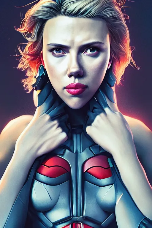 Image similar to portrait of scarlett johansson as batman. intricate abstract. intricate artwork. by tooth wu, wlop, beeple, dan mumford. octane render, trending on artstation, greg rutkowski very coherent symmetrical artwork. cinematic, hyper realism, high detail, octane render, 8 k