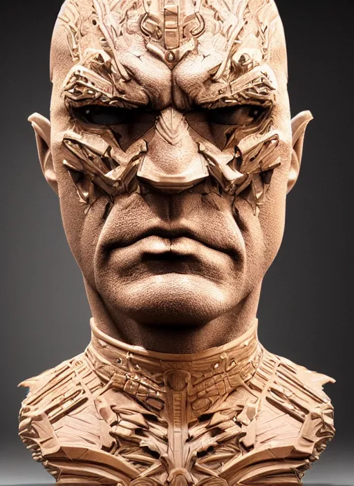 Prompt: high intricate bust of batman 1 9 7 0 carved from wood in baroque style, studio light, maria panfilova, andrea savchenko, mike kime, ludovic plouffe, qi sheng luo, oliver cook, trending on artstation