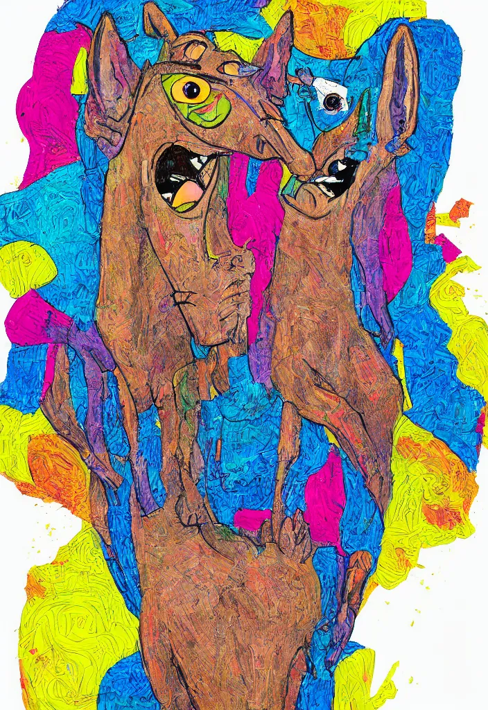 Image similar to portrait of bojack horseman, award winning hyper detailed outsider art