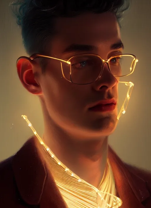 Image similar to portrait of dilton doiley, 1 9 5 0 s, intricate, elegant, glowing lights, highly detailed, digital painting, artstation, concept art, smooth, sharp focus, illustration, art by wlop, mars ravelo and greg rutkowski