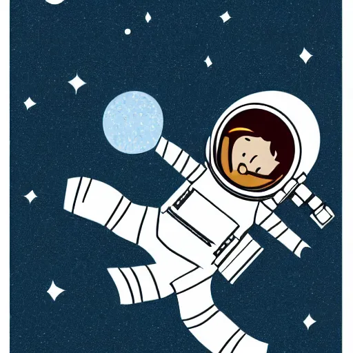 Prompt: an astronaut floating in space, svg