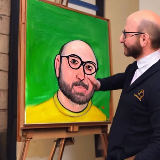 Prompt: a detailed portrait painting of joel glazer from manchester being fired by his boss