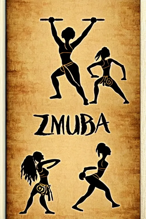 Image similar to 3000BC zumba fitness art poster on parchment