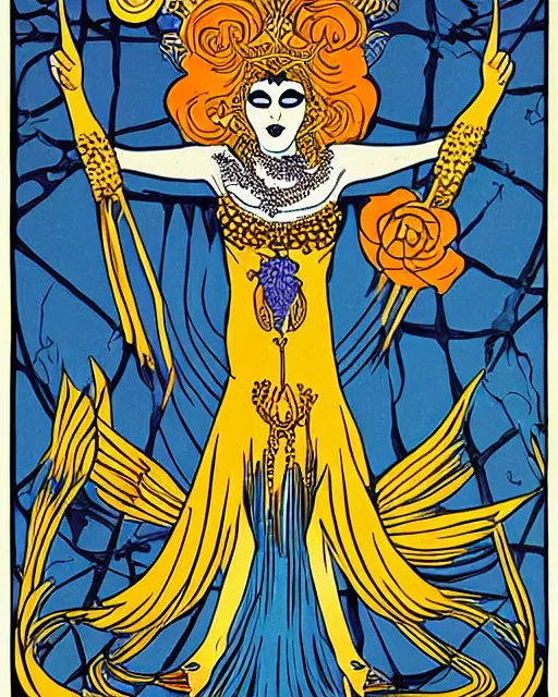 vulvina queen of ecstasy, a queen and death, tarot, | Stable Diffusion ...