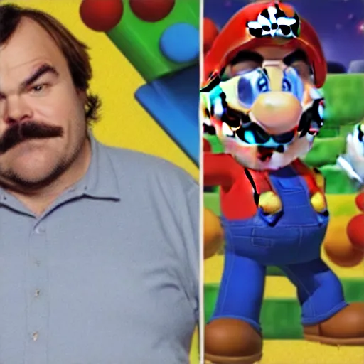 Image similar to Jack Black as super Mario