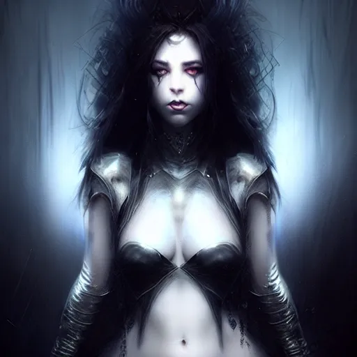 Prompt: mary mouser, darkwave, darksynth, character portrait, sharp, digital matte painting, art by luis royo, greg rutkowski, wlop, dramatic lighting, trending on artstation