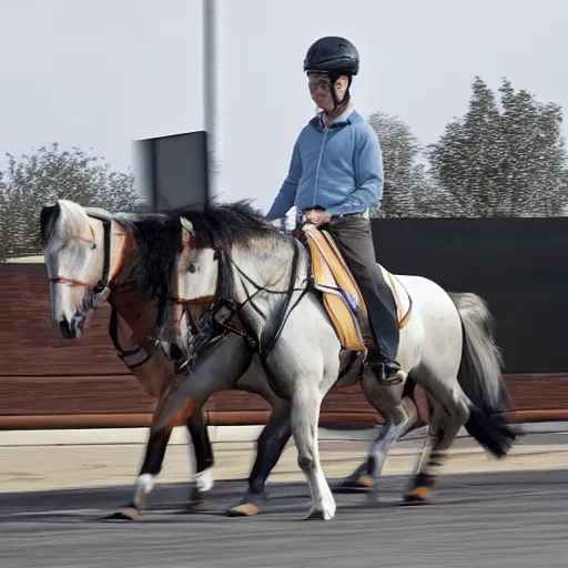 Image similar to a level 5 fully autonomous self driving horse