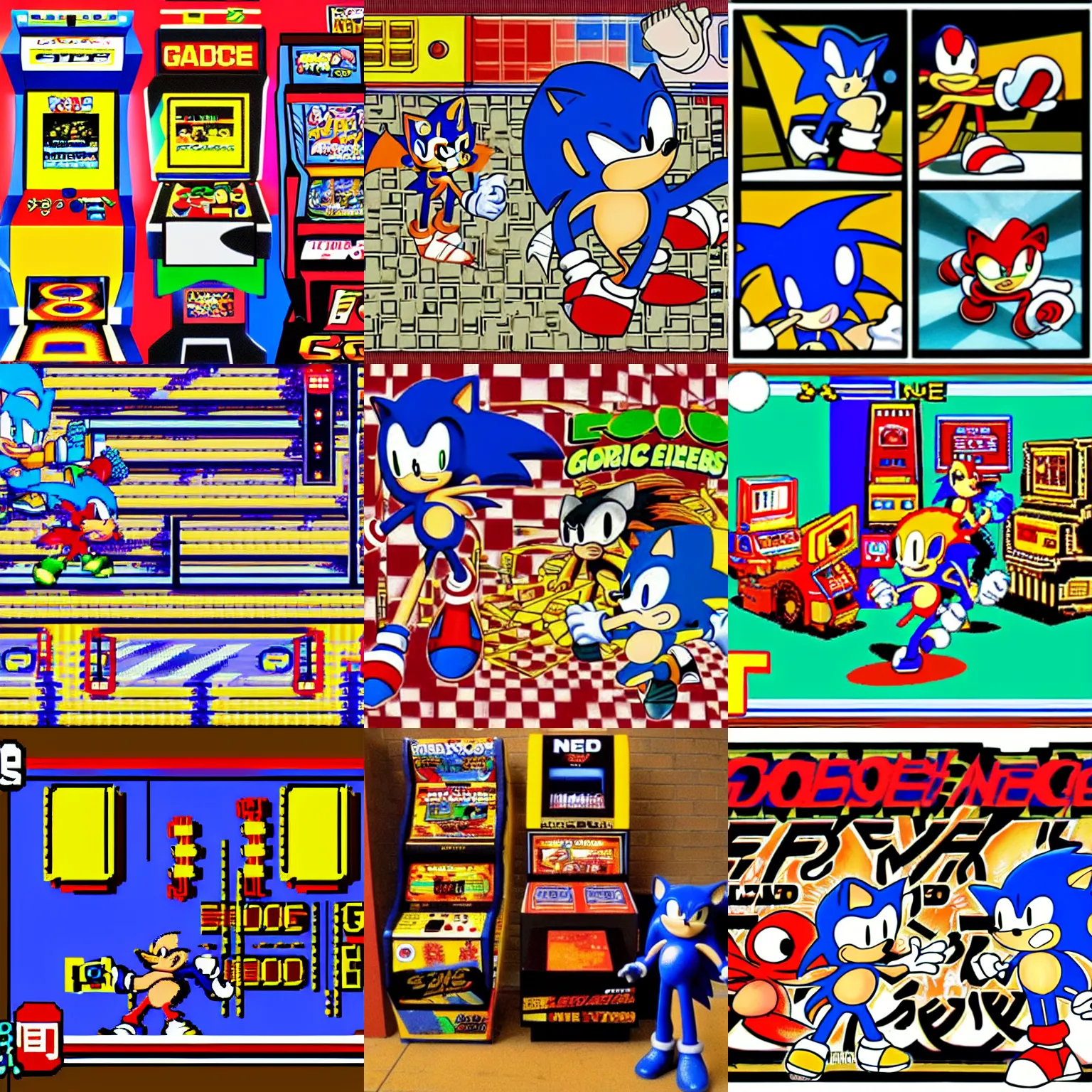 a sprite sheet for Sonic the Hedgehog, pixel art, 1993, Stable Diffusion