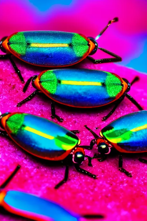 Prompt: high quality macro photo iridescent Red spotted jewel beetles! gorgeous highly detailed david ligare elson peter cinematic blue lighting high quality low angle hd 8k sharp shallow depth of field