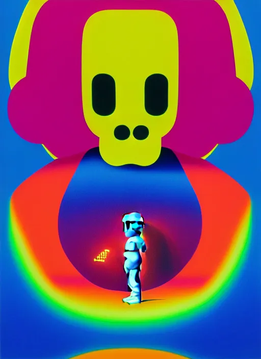 Image similar to kids see ghost by shusei nagaoka, kaws, david rudnick, airbrush on canvas, pastell colours, cell shaded, 8 k