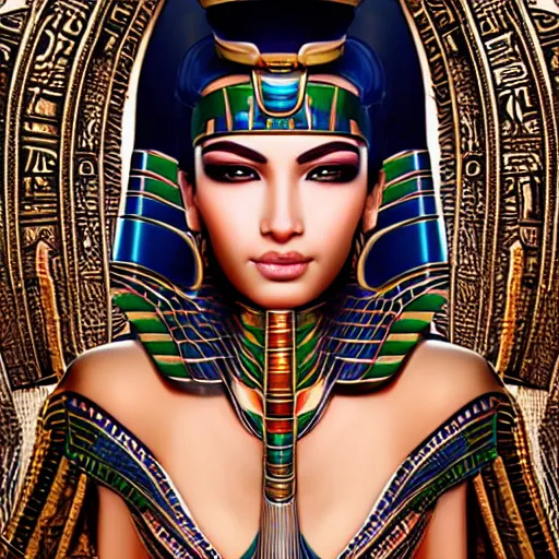 Image similar to a highly detailed beautiful portrait of a egyptian god in the style of artgerm.