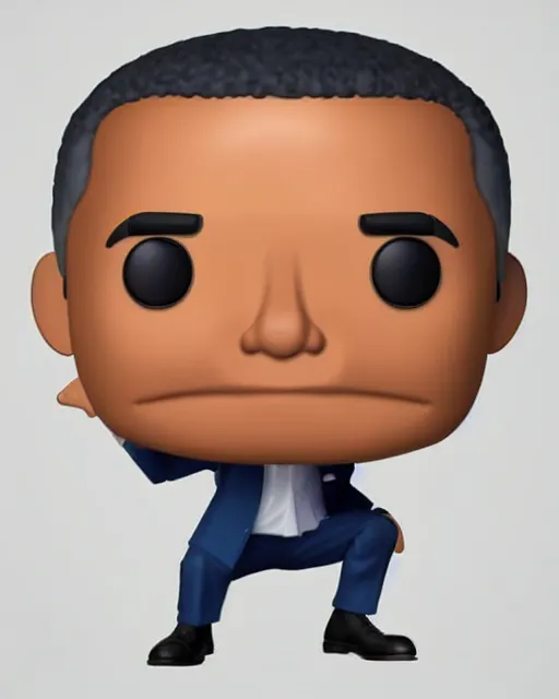 Image similar to full body 3d render of Barack Obama as a funko pop, studio lighting, white background, blender, trending on artstation, 8k, highly detailed