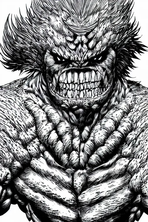 Image similar to beast man, highly detailed, digital art, sharp focus, trending on art station, kentaro miura manga art style