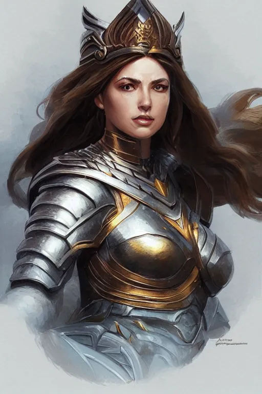 Image similar to amazon valkyrie athena, d & d, fantasy, portrait, highly detailed, headshot, digital painting, trending on artstation, concept art, sharp focus, illustration, art by artgerm and greg rutkowski and magali villeneuve