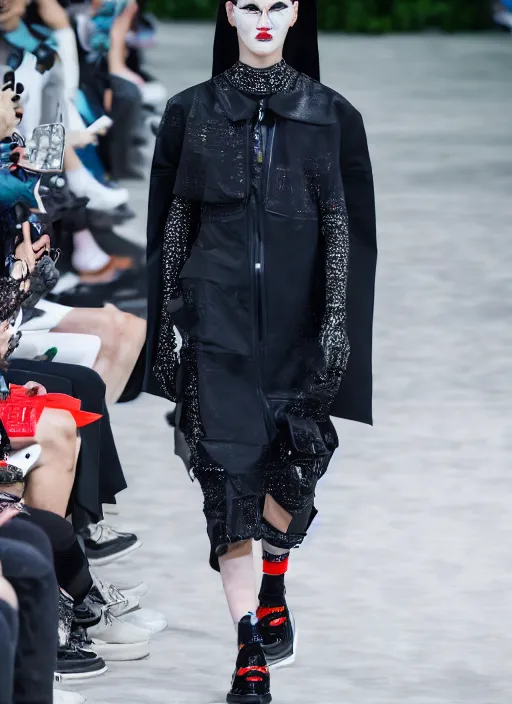 Image similar to hyperrealistic and heavy detailed balenciaga runway show of hellraiser, leica sl 2 5 0 mm, vivid color, high quality, high textured, real life