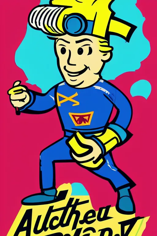 Image similar to fallout 7 6 retro futurist illustration art by butcher billy, sticker, colorful, illustration, highly detailed, simple, smooth and clean vector curves, no jagged lines, vector art, smooth andy warhol style