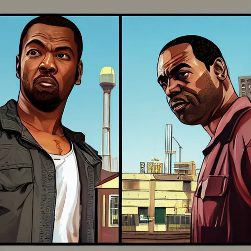 Image similar to lee everett, gta v cover art, art by stephen bliss