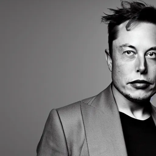 Image similar to A portrait photo of Elon Musk teams up with a teenage Elon Musk, perfect faces, 50 mm, award winning photography