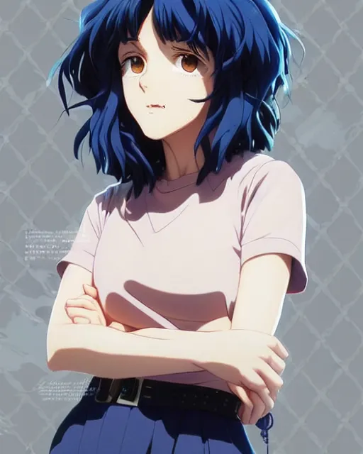 Image similar to portrait Anime as Elaine Benes girl cute-fine-face, pretty face, realistic shaded Perfect face, fine details. Anime. runes on hands, mage blue smoke realistic shaded lighting by Ilya Kuvshinov katsuhiro otomo ghost-in-the-shell, magali villeneuve, artgerm, rutkowski, WLOP Jeremy Lipkin and Giuseppe Dangelico Pino and Michael Garmash and Rob Rey