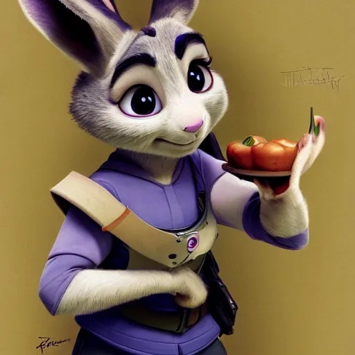 Image similar to A portrait of Judy Hopps by William-Adolph Bouguereau, Zootopia Judy Hopps