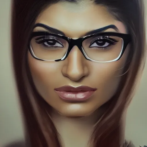 Prompt: a well designed portrait of Mia Khalifa, detailed, realistic, sketch style, Artstation,Greg Rutkowski, 8K resolution.