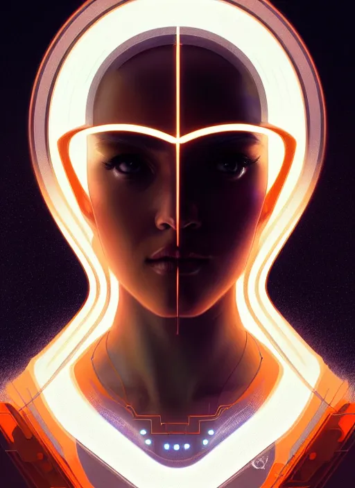 Image similar to symmetry portrait of reece pacheco, sci - fi, tech wear, glowing lights intricate, elegant, highly detailed, digital painting, artstation, concept art, smooth, sharp focus, illustration, art by artgerm and greg rutkowski and alphonse mucha