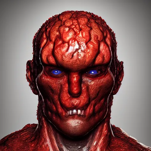 Image similar to portrait of guts from berserk submerged in red water, extremely detailed, made by Justin Fields artstation, zbrush