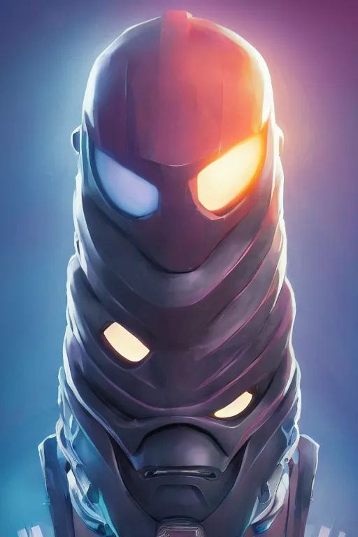 Image similar to epic mask helmet robot ninja portrait stylized as fornite style game design fanart by concept artist gervasio canda, behance hd by jesper ejsing, by rhads, makoto shinkai and lois van baarle, ilya kuvshinov, rossdraws global illumination radiating a glowing aura global illumination ray tracing hdr render in unreal engine 5