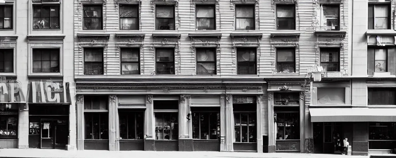 Image similar to building facade. storefronts. city block. new york