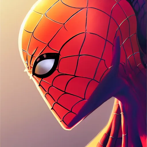 Image similar to face icon stylized minimalist spider - man, loftis, cory behance hd by jesper ejsing, by rhads, makoto shinkai and lois van baarle, ilya kuvshinov, rossdraws global illumination