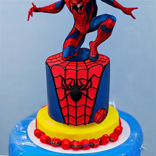 Image similar to chinese knockoff spider - man birthday cake,