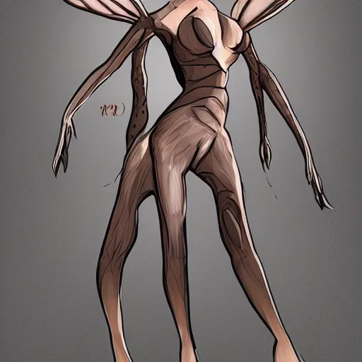 Prompt: humanoid anthropomorphic female moth, amazing concept art, fursona, half-moth half-woman, hybrid