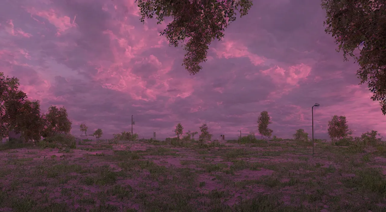 Image similar to hdr map of evening pink sky, photorealistic, hyper detailed, hyper realistic, houdini, vfx, unreal engine 4, octane render, vray render, 8 k