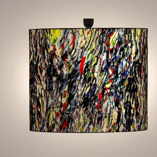 Prompt: table lamp in the style of abstract expressionism designed by jackson pollock